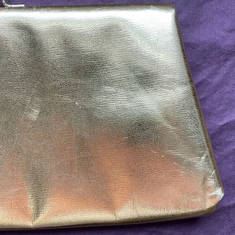Vtg 60s/70s HL Harry Levine USA Gold Tone Kiss Lock Clutch/Evening Bag